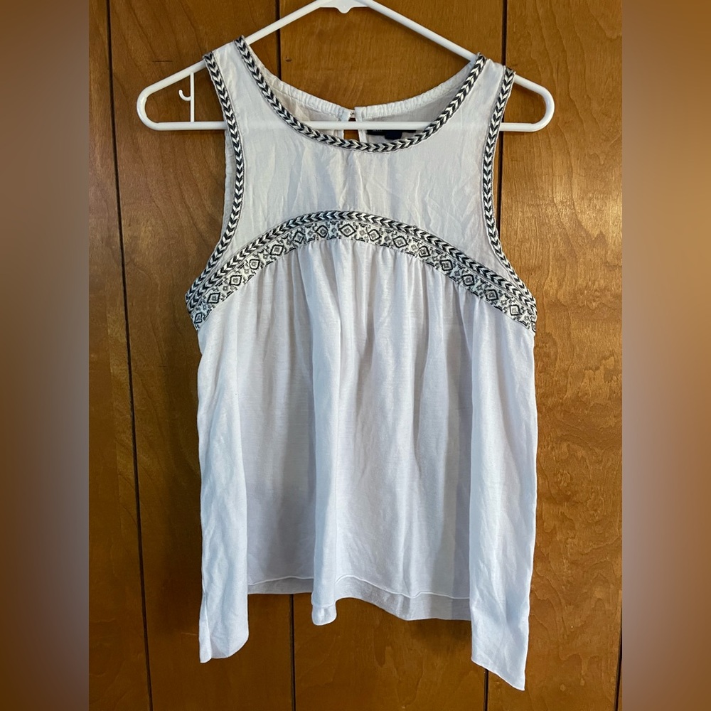 American Eagle Outfitters AEO Lace White Tank Top Small EUC
